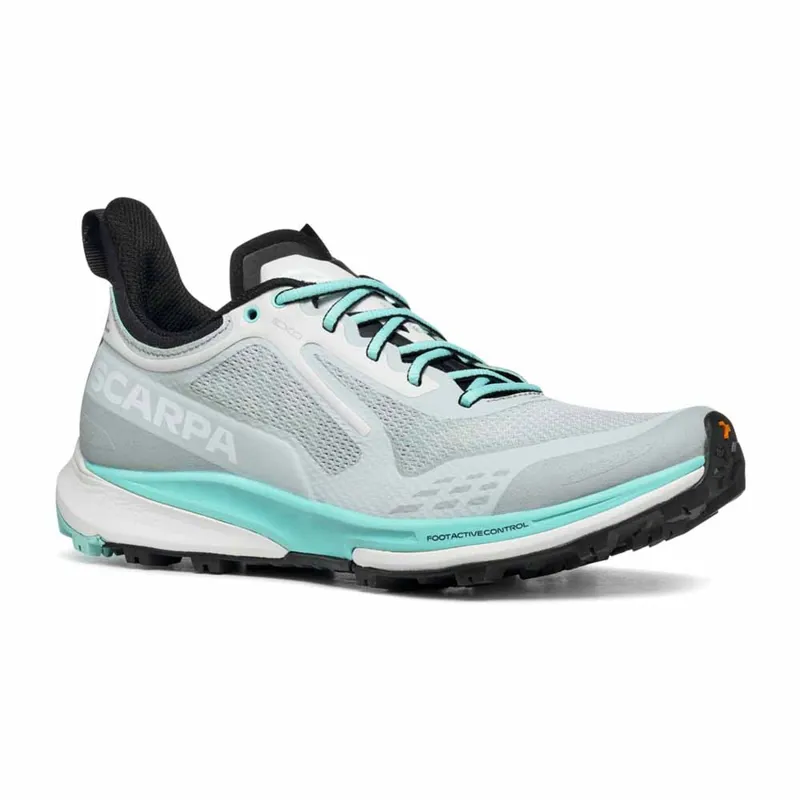 Scarpa Golden Gate Kima RT Women's Trail Running Shoe in Light Gray/Aruba Blue